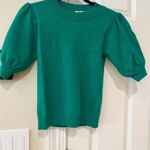 Moth Emerald Green Puff Sleeve Knit Top